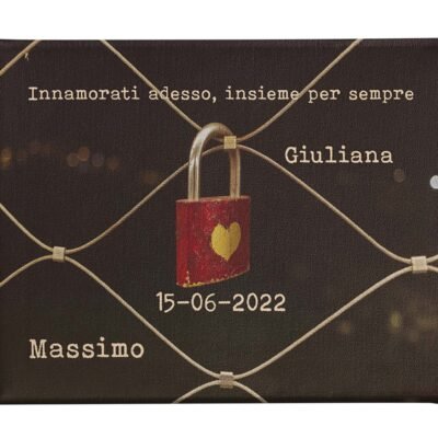 Quadro Tela Pittorica Canvas PERSONALIZZABILE Regalo Coppia SanValentino Innamorati Insieme per Sempre - Disponibile nei formati 50x70 cm e 35x50 cm