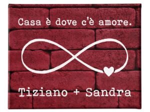 Quadro Tela Pittorica Canvas PERSONALIZZABILE Regalo Coppia SanValentino Innamorati Casa è dove c'è amore - Disponibile nei formati 50x70 cm e 35x50 cm