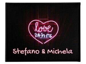 Quadro Tela Pittorica Canvas PERSONALIZZABILE Regalo Coppia SanValentino Innamorati Love 24 hrs - Disponibile nei formati 50x70 cm e 35x50 cm