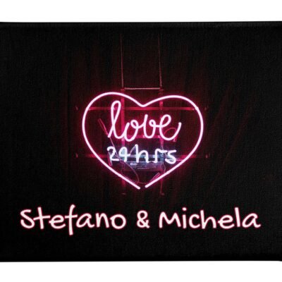 Quadro Tela Pittorica Canvas PERSONALIZZABILE Regalo Coppia SanValentino Innamorati Love 24 hrs - Disponibile nei formati 50x70 cm e 35x50 cm