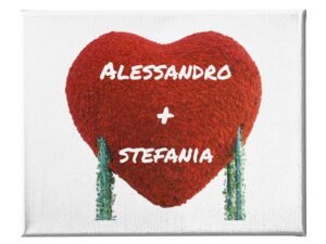 Quadro Tela Pittorica Canvas PERSONALIZZABILE Regalo Coppia SanValentino Innamorati Cuore Love - Disponibile nei formati 50x70 cm e 35x50 cm
