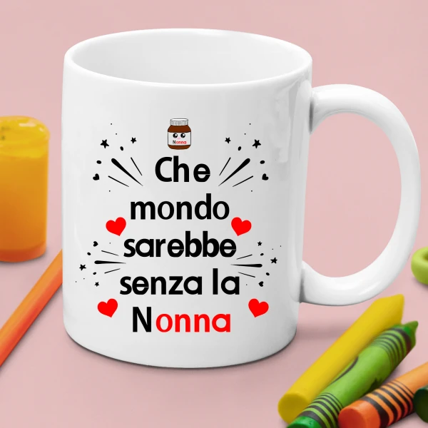 Tazza Nonna Che mondo sarebbe senza la nonna Mug 11OZ Idea Regalo Nonna - immagine 4