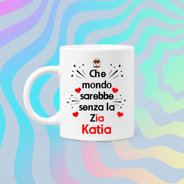 Tazza [personalizzabile] Che mondo sarebbe senza [inserisci il grado di parentela ed il nome] Mug 11OZ Idea Regalo Mamma Nonna Zia Madrina - immagine 5