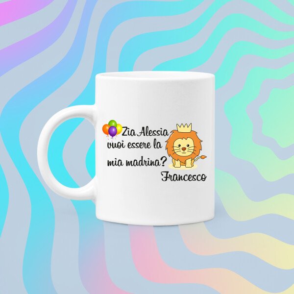 Tazza Madrina madrina PERSONALIZZABILE Vuoi essere la mia madrina? Mug 11OZ Idea Regalo Madrina - immagine 5