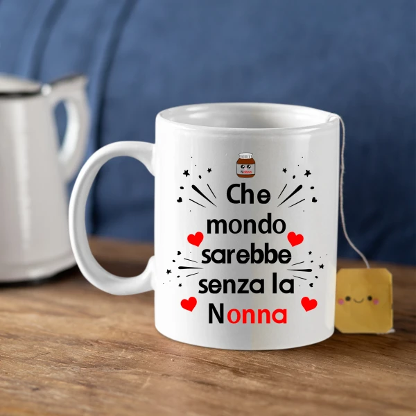 Tazza Nonna Che mondo sarebbe senza la nonna Mug 11OZ Idea Regalo Nonna - immagine 6