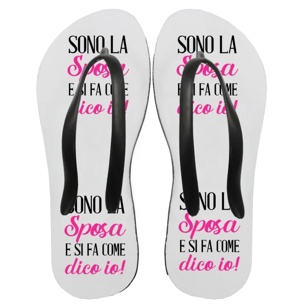Ciabatte Infradito Addio al nubilato Sono la sposa e si fa come dico io  - hen party - gadget addio al nubilato