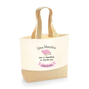 Shopper Maestra Regalo Maestra Una Maestra non si dimentica Ideale come Borsa Mare Idea Regalo fine anno scolastico