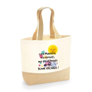Shopper Maestra Regalo Maestra Buone Vacanze Ideale come Borsa Mare Idea Regalo fine anno scolastico