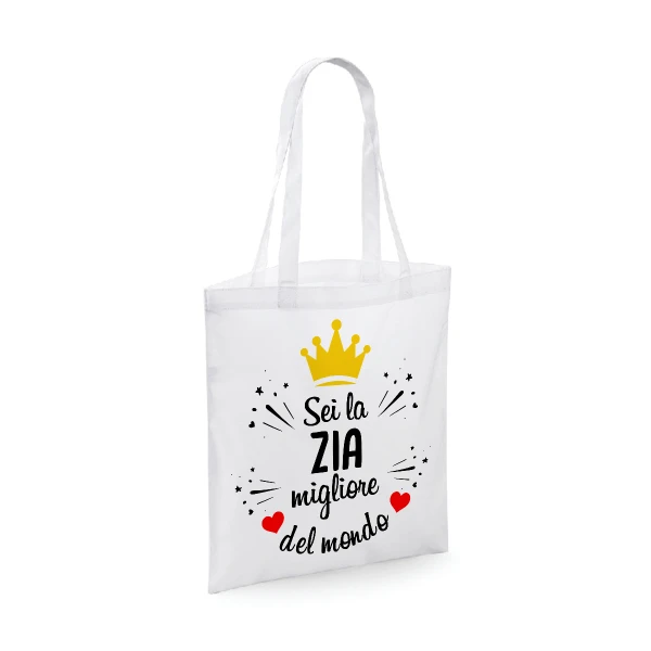 Shopping Bag Zia Sei la zia migliore del mondo Shopper Idea Regalo Zia