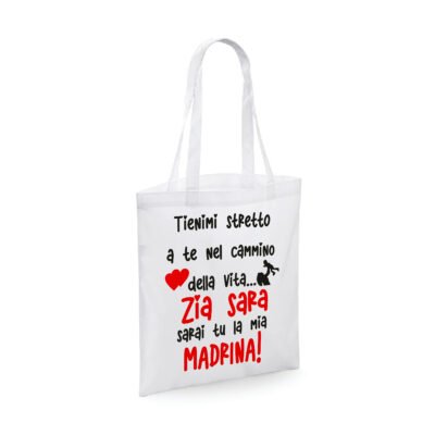 Shopping Bag Madrina PERSONALIZZABILE Zia Sarai tu la mia madrinaShopper Idea Regalo Madrina