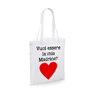 Shopping Bag Madrina Vuoi essere la mia madrina? Shopper Idea Regalo Madrina