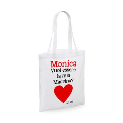 Shopping Bag PERSONALIZZABILE madrina Vuoi essere la mia madrina? Shopper Idea Regalo Madrina