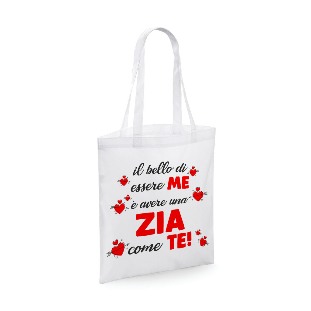 Shopping Bag divertente Zia Vuoi essere la mia madrina? - shopper in cotone  madrina - idea regalo - ColorFamily