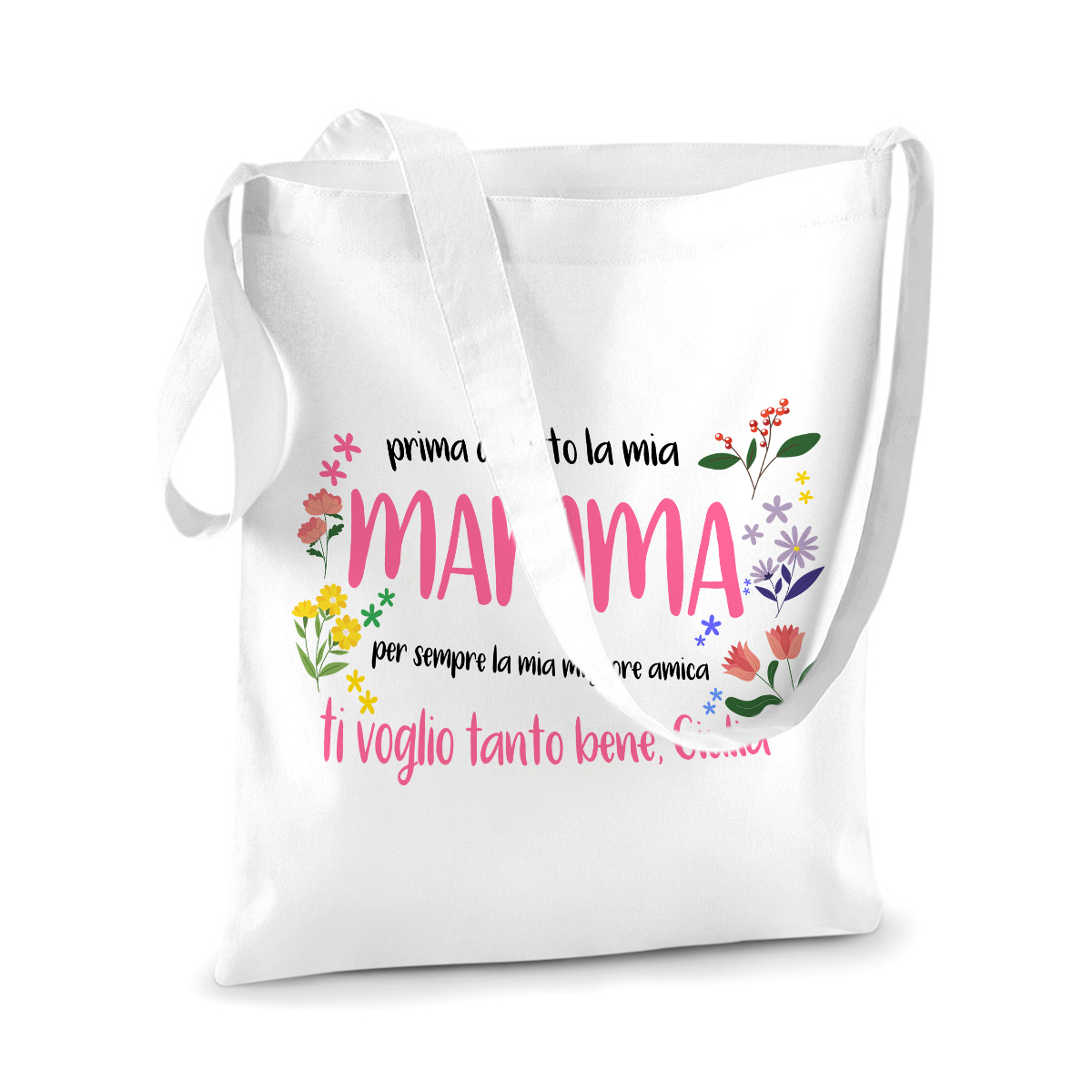 Shopping Bag Mamma PERSONALIZZABILE Festa della Mamma Prima di tutto la mia  mamma, per sempre la mia migliore amica Shopper Idea Regalo Mamma -  ColorFamily