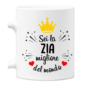 Tazza In Ceramica 250 Ml "La Migliore Zia Di Sempre" - Regalo Personalizzato Per Zia - Lavabile In Microonde E Lavastoviglie