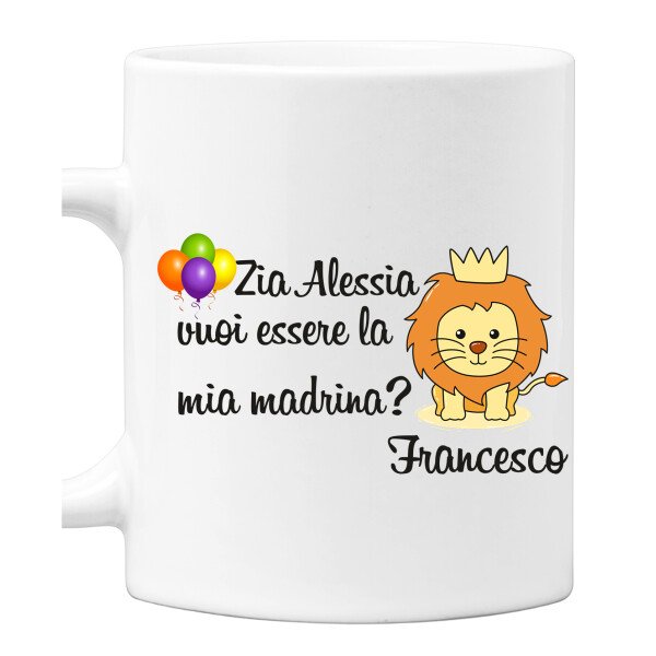 Tazza Madrina madrina PERSONALIZZABILE Vuoi essere la mia madrina? Mug 11OZ Idea Regalo Madrina