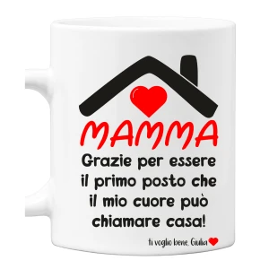 Tazza Mamma PERSONALIZZABILE Festa della Mamma Grazie per essere il primo posto che il mio cuore può chiamare casa Mug 11OZ Idea Regalo Mamma