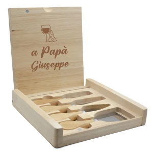 Set Coltelli Formaggio Tagliere Personalizzabile Salumi Incisione Personalizzata