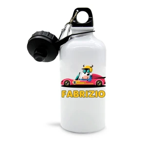 Borraccia in Alluminio Personalizzabile con Nome Macchinina Mostriciattolo Bimbo Bimba Bambino Bambina Scuola Sport Tempo Libero 500 ml