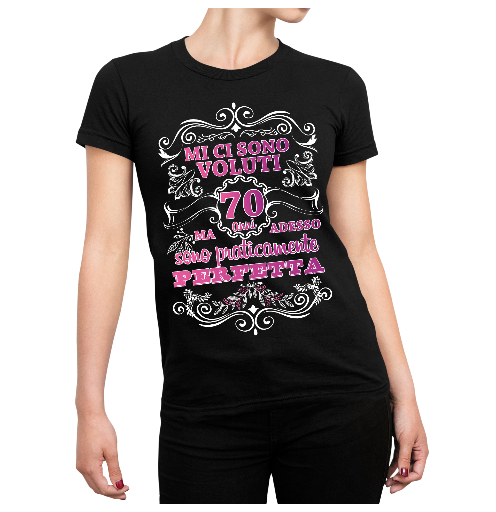 Tshirt Donna Compleanno 70 Anni Royal Mi ci sono voluti 70 Anni e sono  perfetta - Idea Regalo maglietta simpatica - ColorFamily