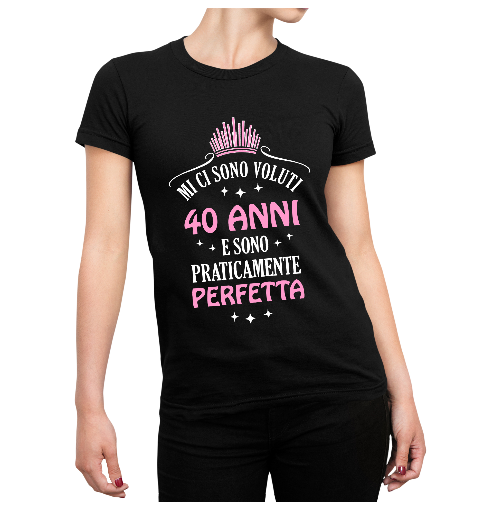 Tshirt Compleanno 40 Anni Donna Mi ci sono Voluti 40 Anni e sono  praticamente perfetta - Idea Regalo maglietta divertente - ColorFamily