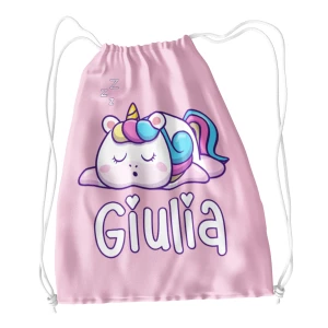 Sacca Ginnastica Unicorno Personalizzata Personalizzabile Nome Bambino Bambina