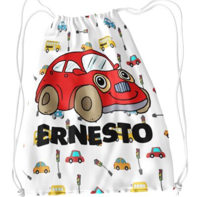 Sacca Ginnastica Macchinina Macchinine Monkey Personalizzata Personalizzabile Nome Bambino Bambina