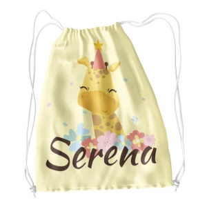 Sacca Ginnastica Giraffa Personalizzata Personalizzabile Nome Bambino Bambina