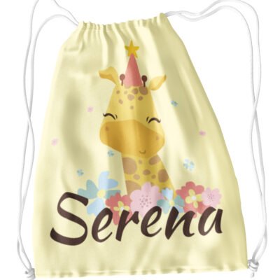 Sacca Ginnastica Giraffa Personalizzata Personalizzabile Nome Bambino Bambina