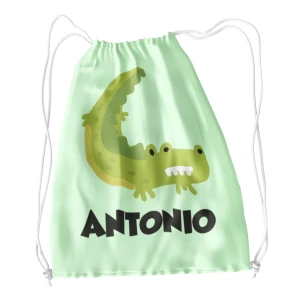 Sacca Ginnastica Coccodrillo Personalizzata Personalizzabile Nome Bambino Bambina