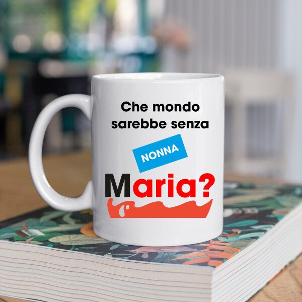 Tazza Nonna PERSONALIZZABILE Che Mondo sarebbe senza nonna? Idea regalo Nonni Mug 11OZ - immagine 6