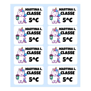Etichette adesive personalizzate con nome per matite, penne, libri quaderni, scuola, asilo, elementari. Set da 50 pezzi, dimensioni 8 x 5 cm