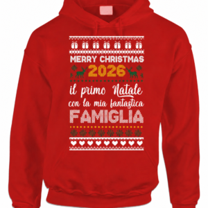 Felpa con cappuccio Natale Natalizia 2026 il primo natale con la mia fantastica famiglia - regalo di natale - felpa divertente - idea regalo natale