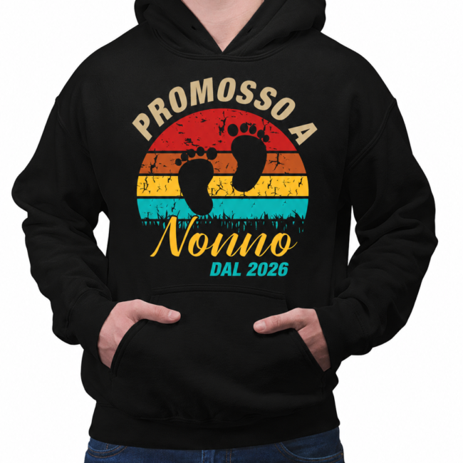 Felpa Nonno con cappuccio Promosso a Nonno dal 2026 Idea regalo Nonni