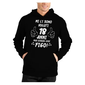 Felpa Compleanno 18 Anni Uomo Mi ci sono voluti 18 anni per essere così Idea Regalo Compleanno Felpa con cappuccio