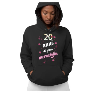 Felpa Compleanno 20 Anni Donna 20 anni di pura meraviglia Idea Regalo Compleanno Felpa con cappuccio