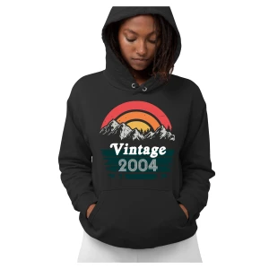 Felpa Compleanno 18 Anni Donna Montagne Vintage Anno Personalizzabile Idea Regalo Compleanno Felpa con cappuccio