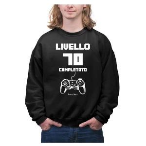 Felpa Compleanno 70 Anni Uomo Livello Completato Idea Regalo Compleanno Felpa Girocollo Unisex