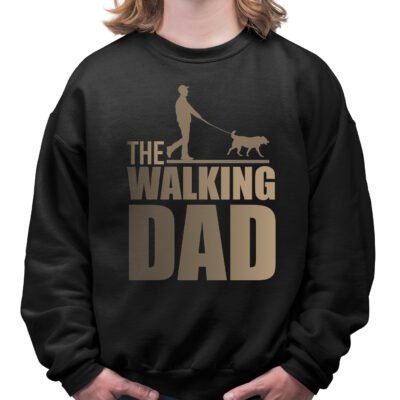 Felpa girocollo idea regalo per papà e il suo cane The Walking Dad