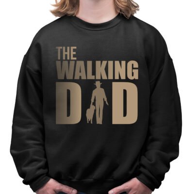 Felpa girocollo idea regalo per papà The Walking Dad per amanti dei cani