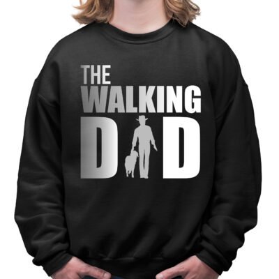 Felpa girocollo idea regalo per papà The Walking Dad Dog