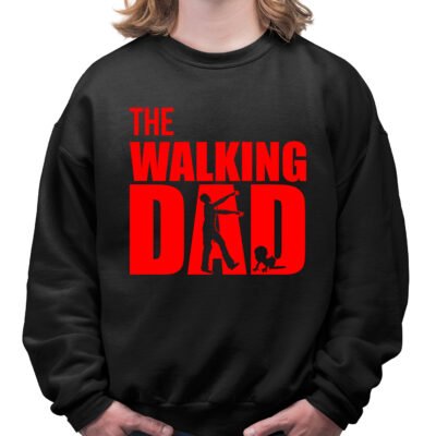 Felpa girocollo idea regalo per papà The Walking Dad con figlio