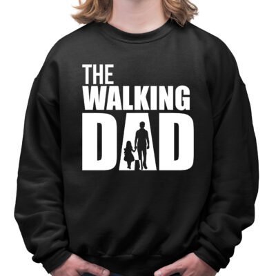 Felpa girocollo idea regalo per papà The Walking Dad con figlia