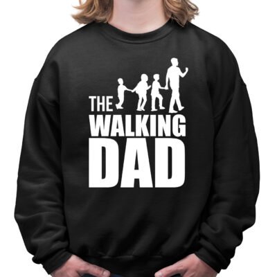 Felpa girocollo idea regalo per papà The Walking Dad con figli