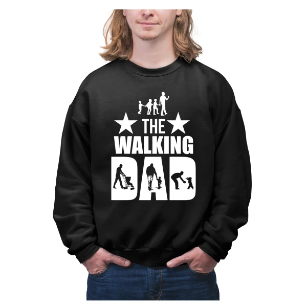 Felpa The Walking Dad Felpa girocollo Papà Festa del Papà Idea Regalo Papà e FIgli Famiglia Unisex