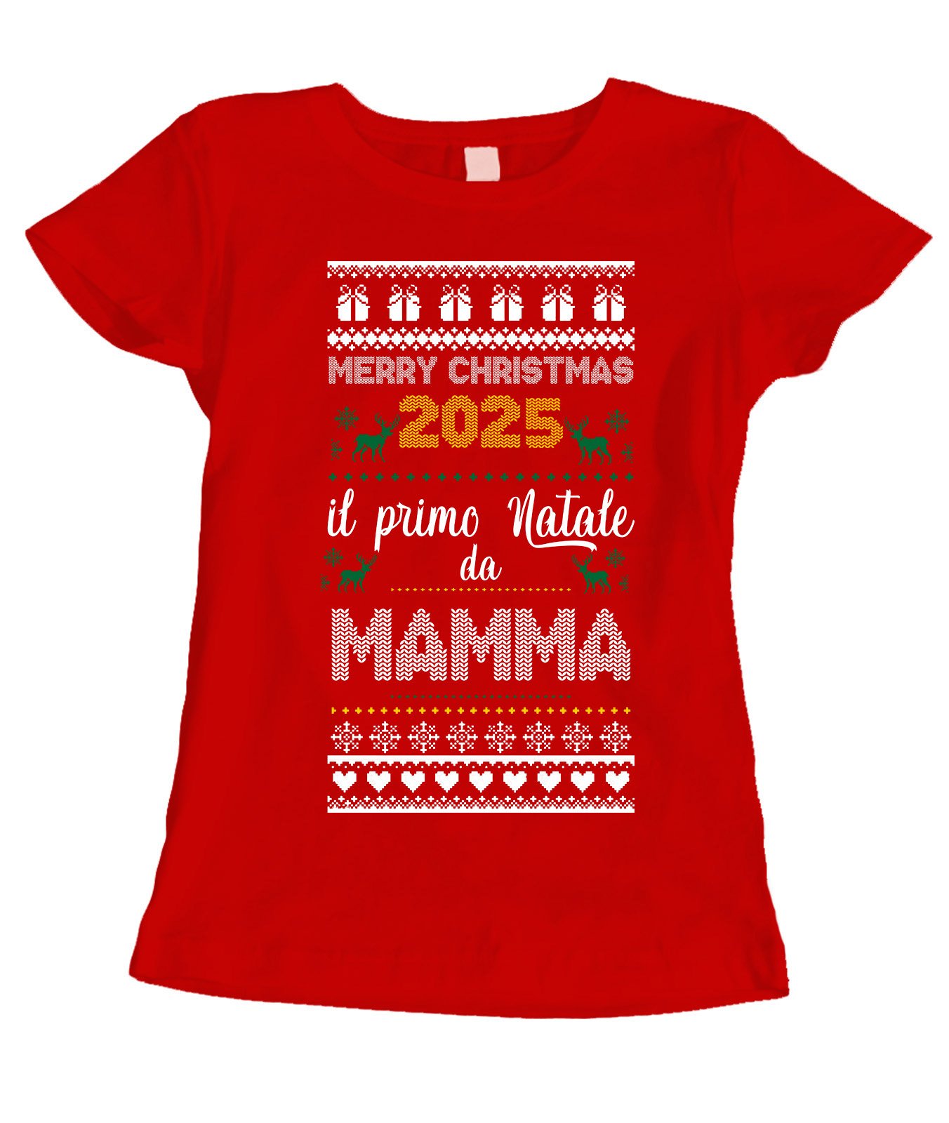 Maglietta Natalizia Donna Divertente "Merry Christmas" - Morbida, Leggera, Taglie Dalla S Alla 2XL