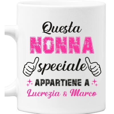 Tazza Nonna PERSONALIZZABILE Questa nonna speciale appartiene a (nome nipoti) Idea regalo Nonni Mug 11OZ