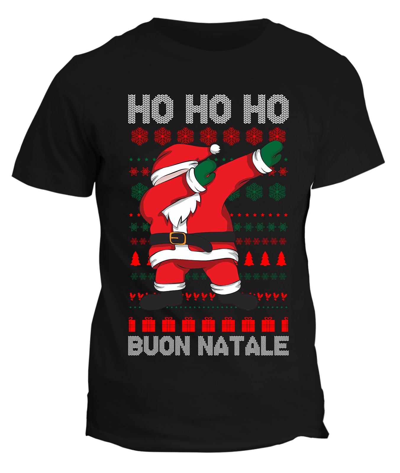 Maglietta Natalizia Uomo 'All I Want For Christmas Is A Pigs In Blanket', Nera, Taglia XXL