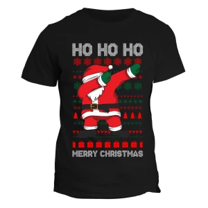 T-shirt maglietta Natale Natalizia Ho Ho Ho Merry Christmas - Santa Dab - regalo di natale - maglietta divertente - idea regalo natale