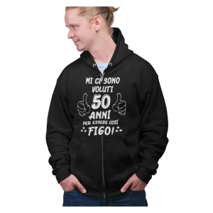 Felpa Compleanno 50 Anni Uomo Mi ci sono voluti 50 anni per essere così Idea Regalo Compleanno Felpa zip e cappuccio